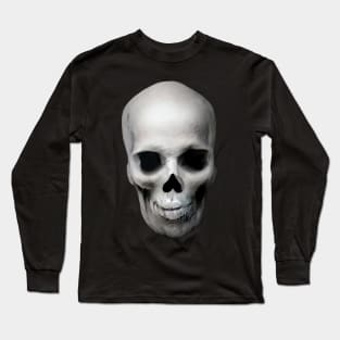 Skin merged Realistic Skull Long Sleeve T-Shirt